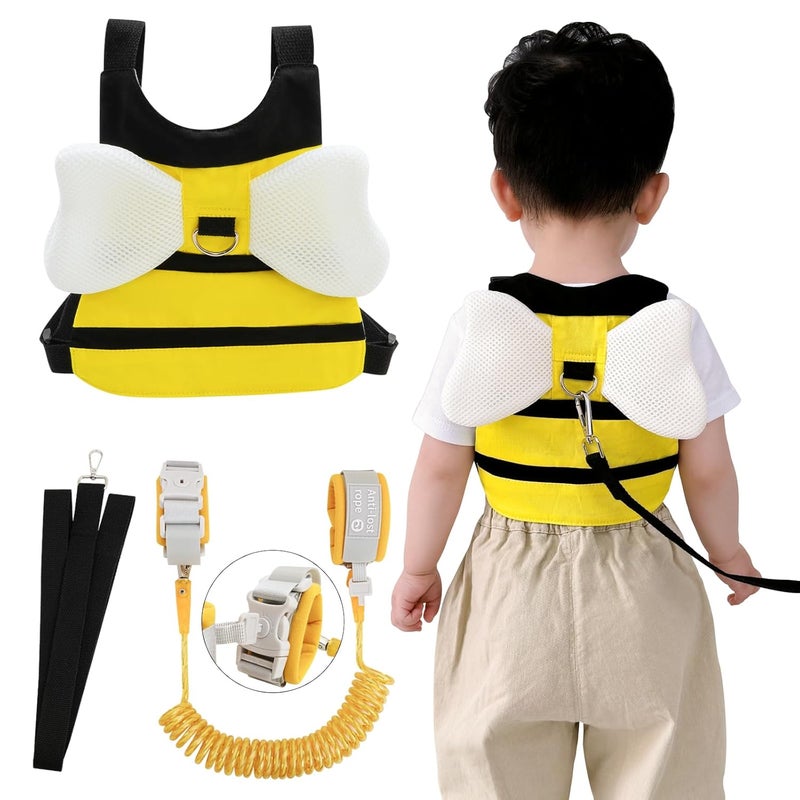 bearcouple Toddler Leashes + Anti Lost Wrist Link for Kids, 4 in 1 Kid Harness Backpack Leash for Girls Boys, Kids Anti Lost Leash Cute Baby Harness Belt Strap Foldable Children Safety Leash for ZooPark Travel - Image 1